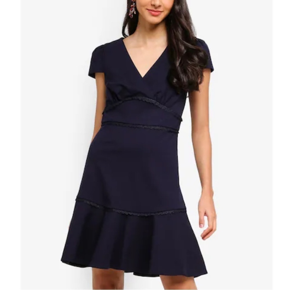 Forever ever New Tasha Ponte Dress navy blue jersey stretch size 8 - Picture 1 of 10